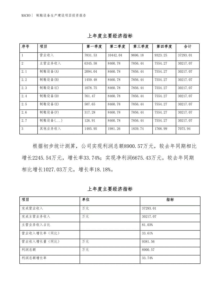 制鞋设备生产建设项目投资报告_第5页