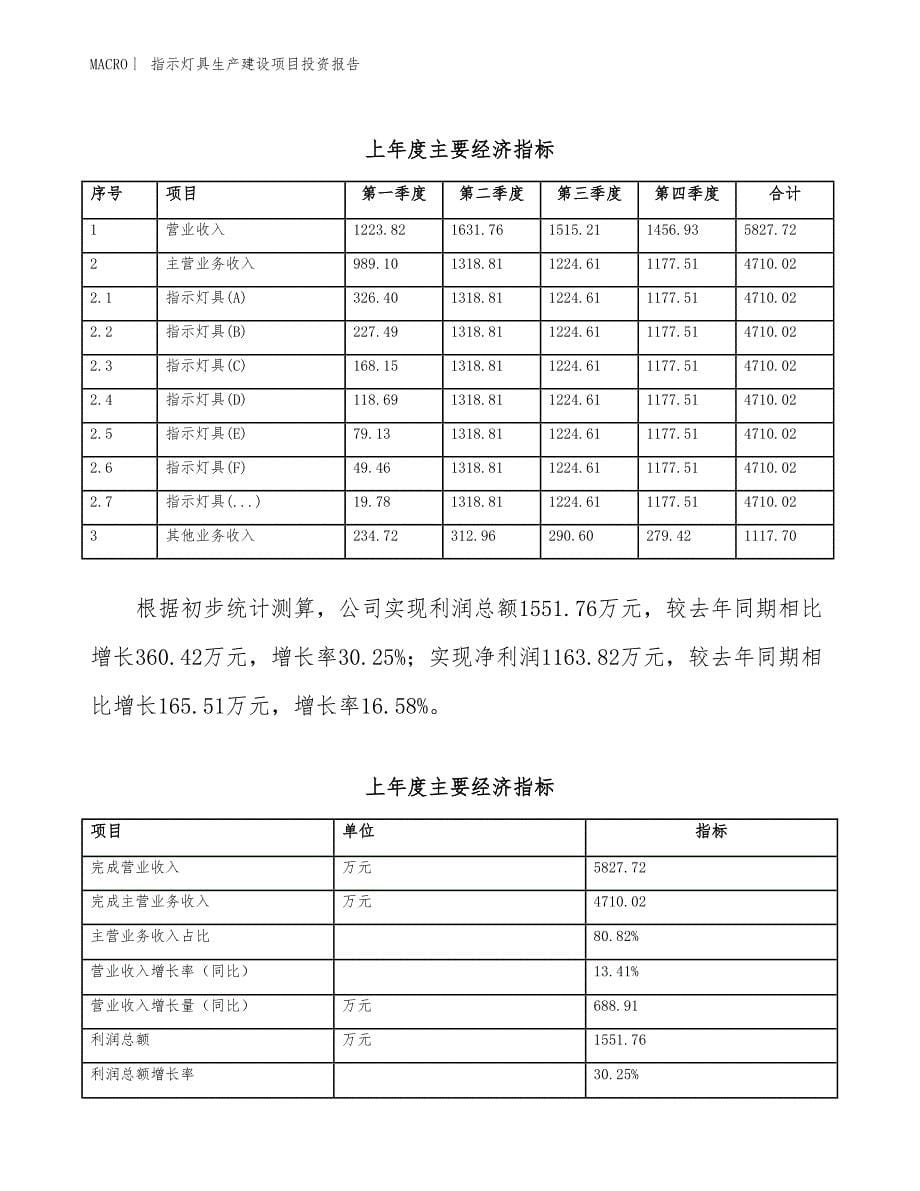 指示灯具生产建设项目投资报告_第5页