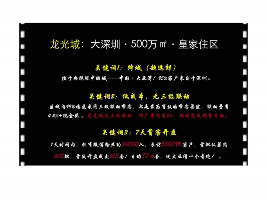 2011年深圳龙光城“跨城低成本”营销分享_第1页