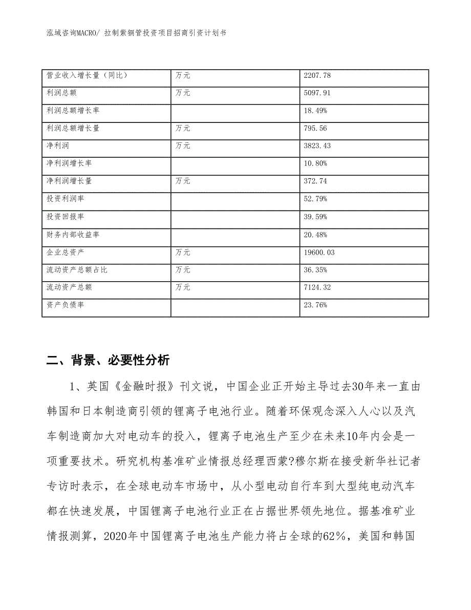 拉制紫铜管投资项目招商引资计划书_第3页