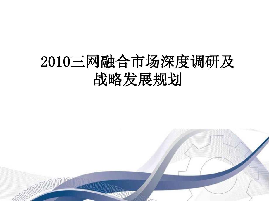 2010三网融合市场深度调研及战略发展规划上_第1页