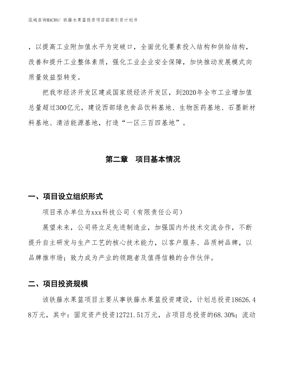 铁藤水果篮投资项目招商引资计划书_第4页