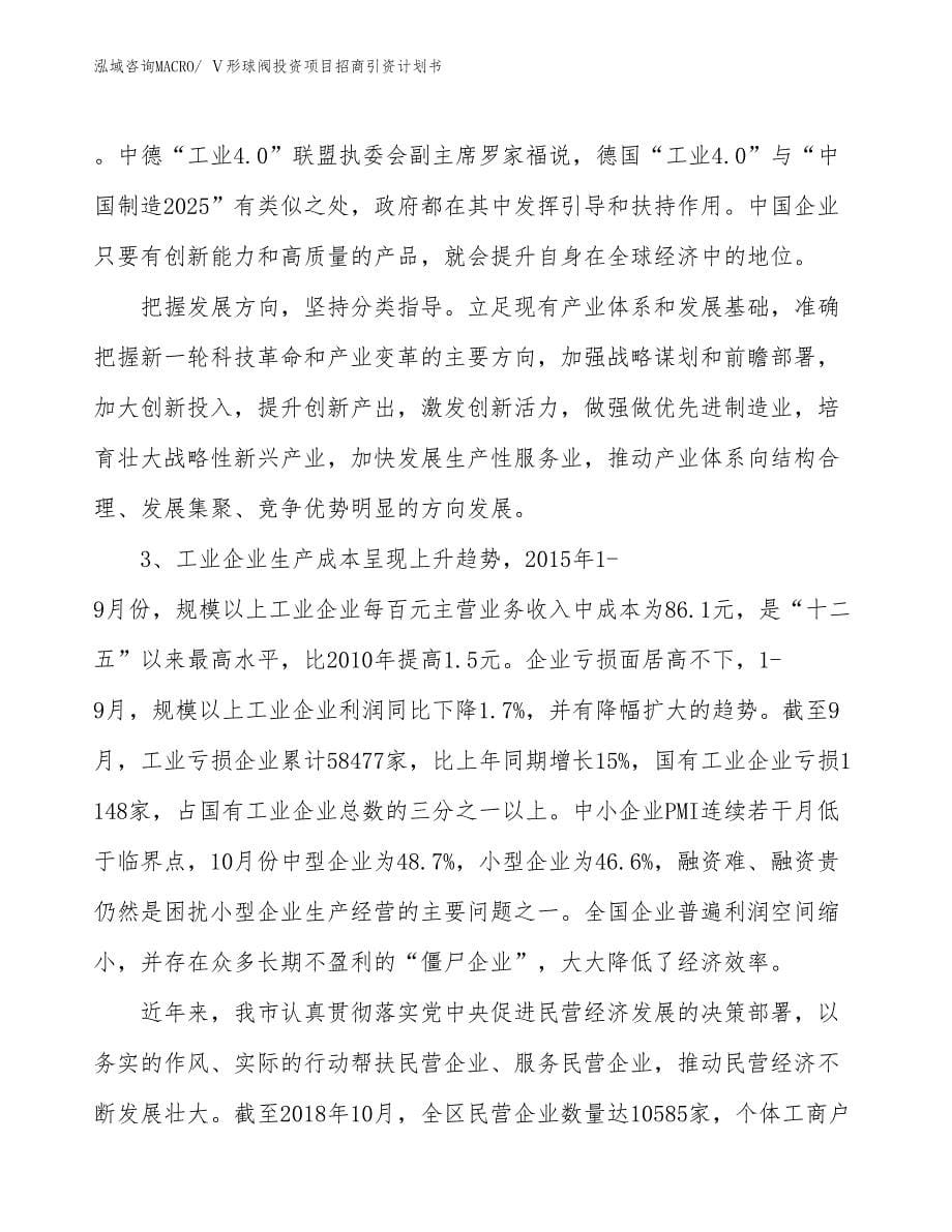 Ⅴ形球阀投资项目招商引资计划书_第5页