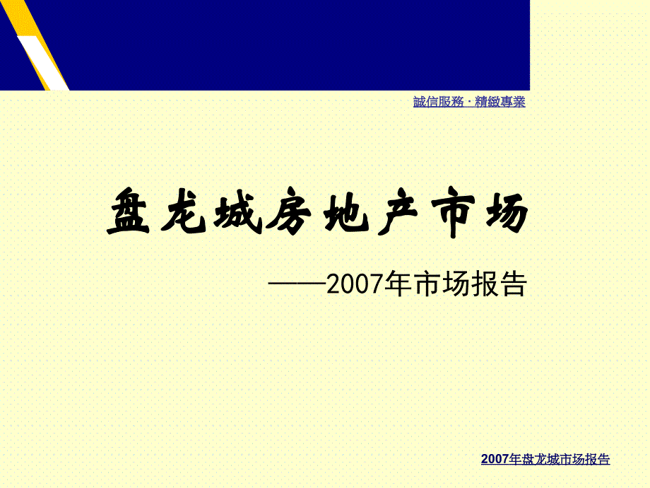 2007年武汉盘龙城房地产市场报告_第1页