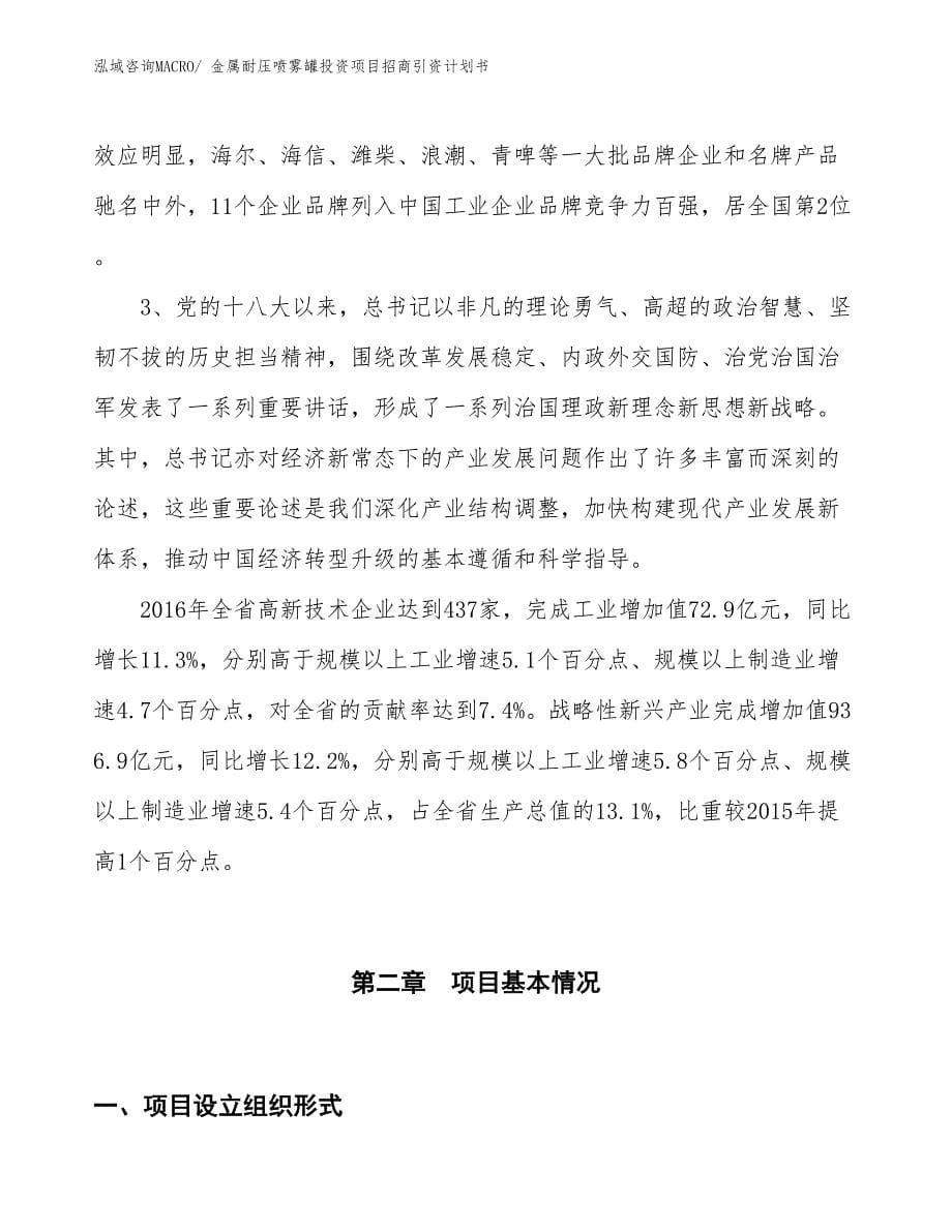 金属耐压喷雾罐投资项目招商引资计划书_第5页