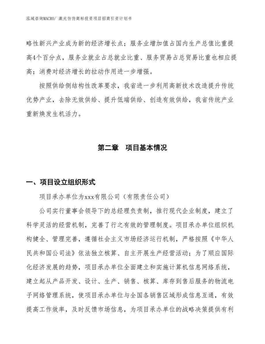 激光仿伪商标投资项目招商引资计划书_第5页