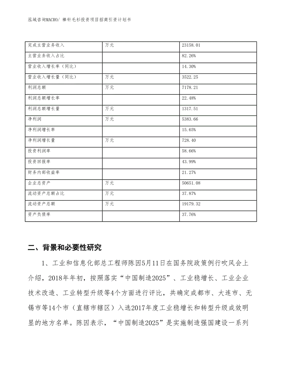 棒针毛衫投资项目招商引资计划书_第2页