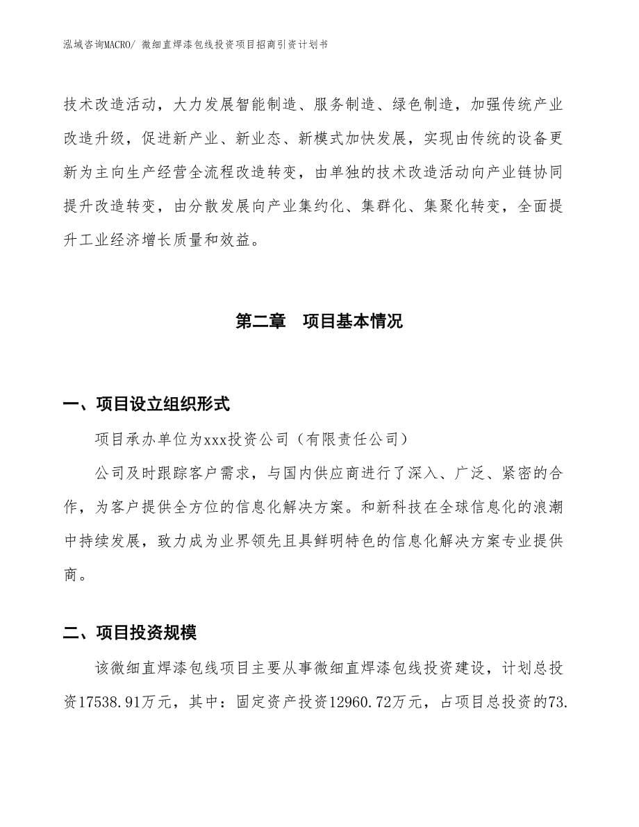 微细直焊漆包线投资项目招商引资计划书_第5页