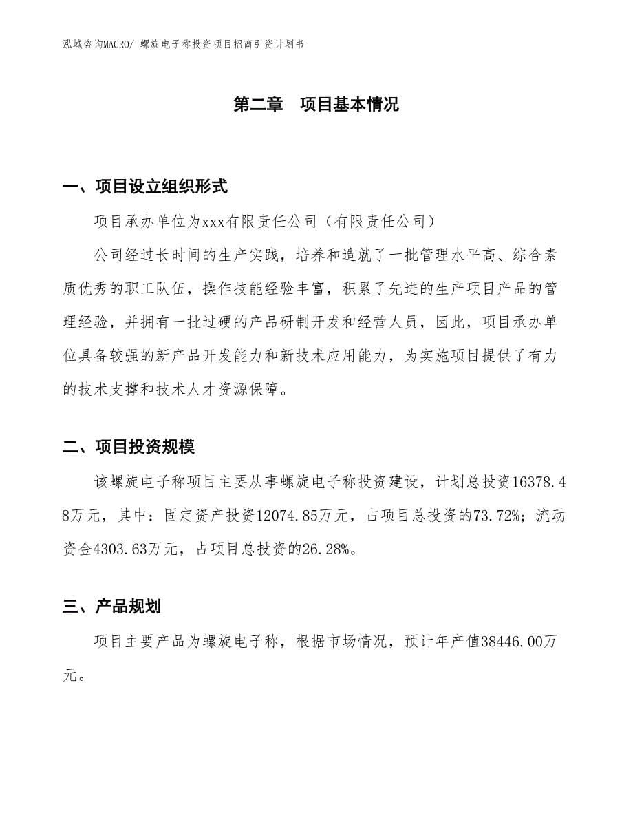 螺旋电子称投资项目招商引资计划书_第5页