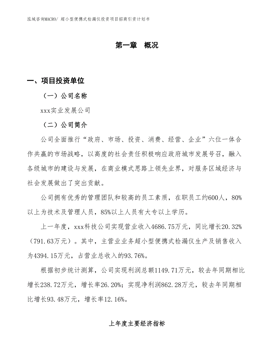 超小型便携式检漏仪投资项目招商引资计划书_第1页