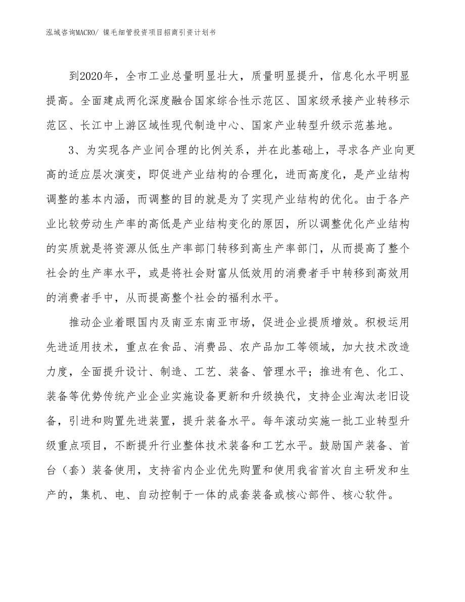 镍毛细管投资项目招商引资计划书_第5页