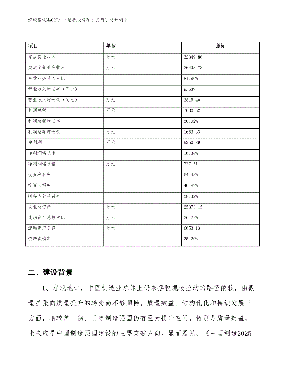 木踏板投资项目招商引资计划书_第2页