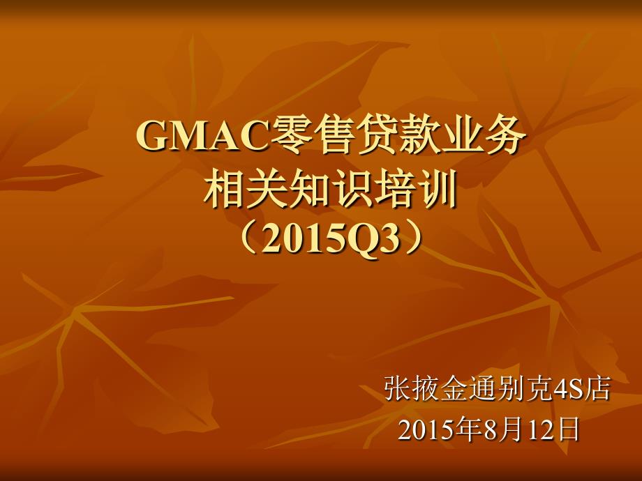 gmac零售贷款业务相关知识培训_第1页