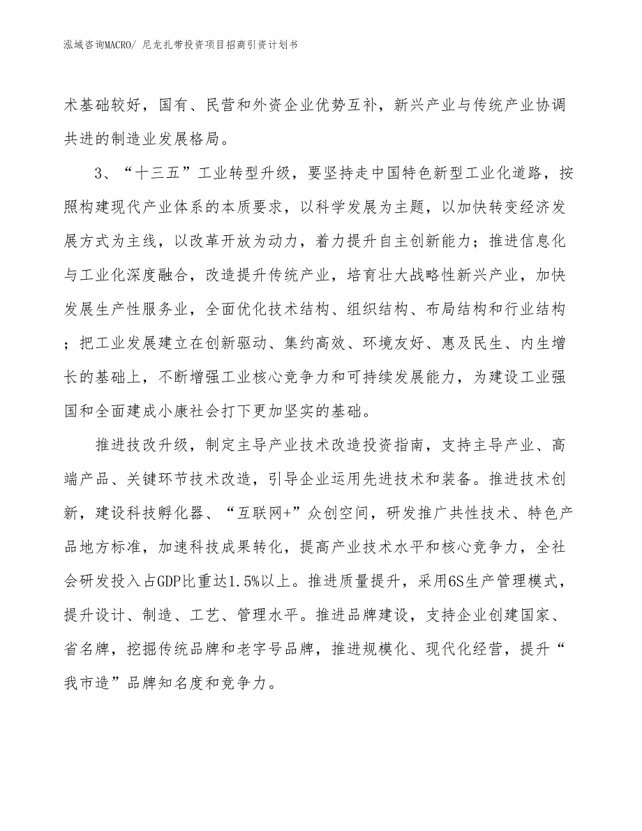 尼龙扎带投资项目招商引资计划书_第4页