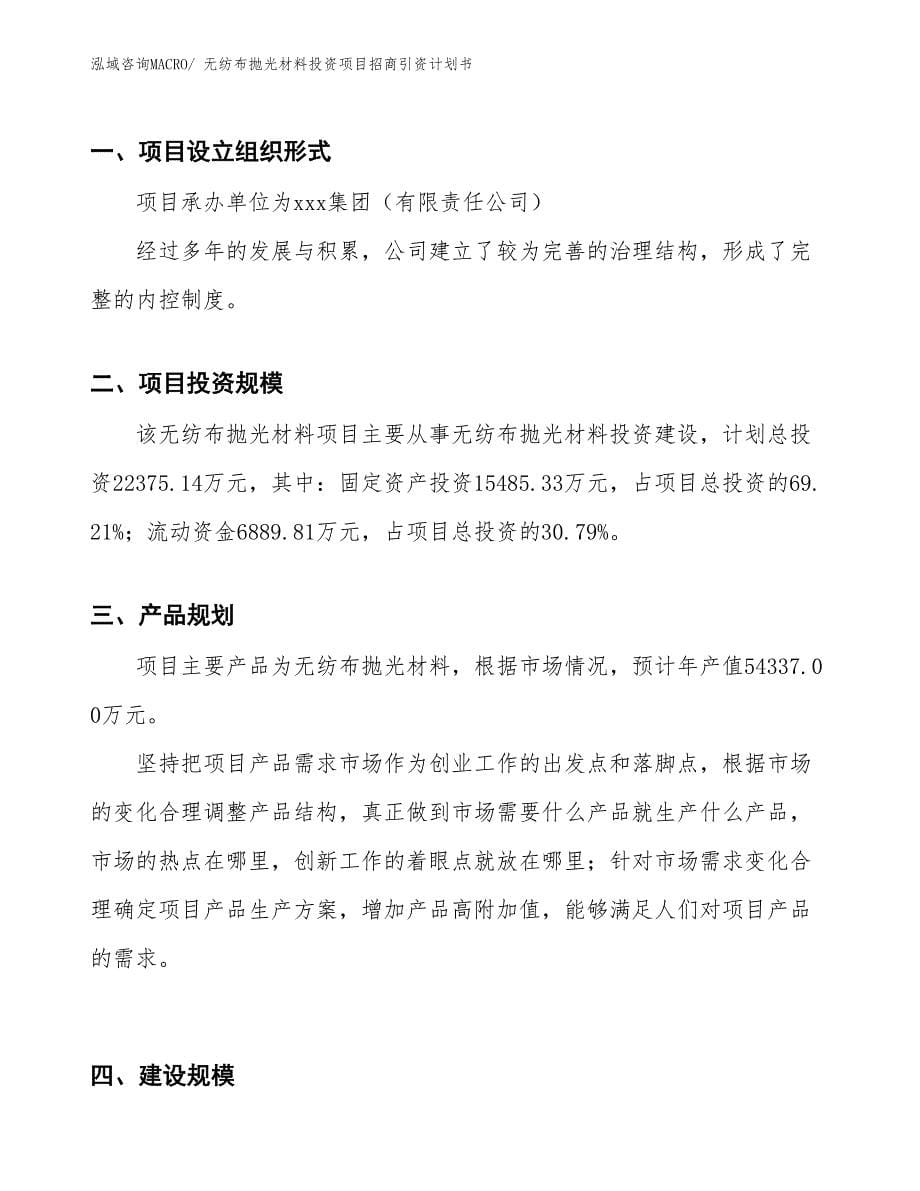 无纺布抛光材料投资项目招商引资计划书_第5页