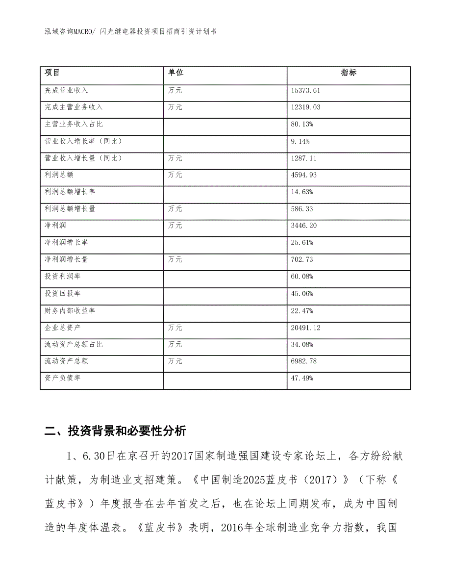 闪光继电器投资项目招商引资计划书_第2页