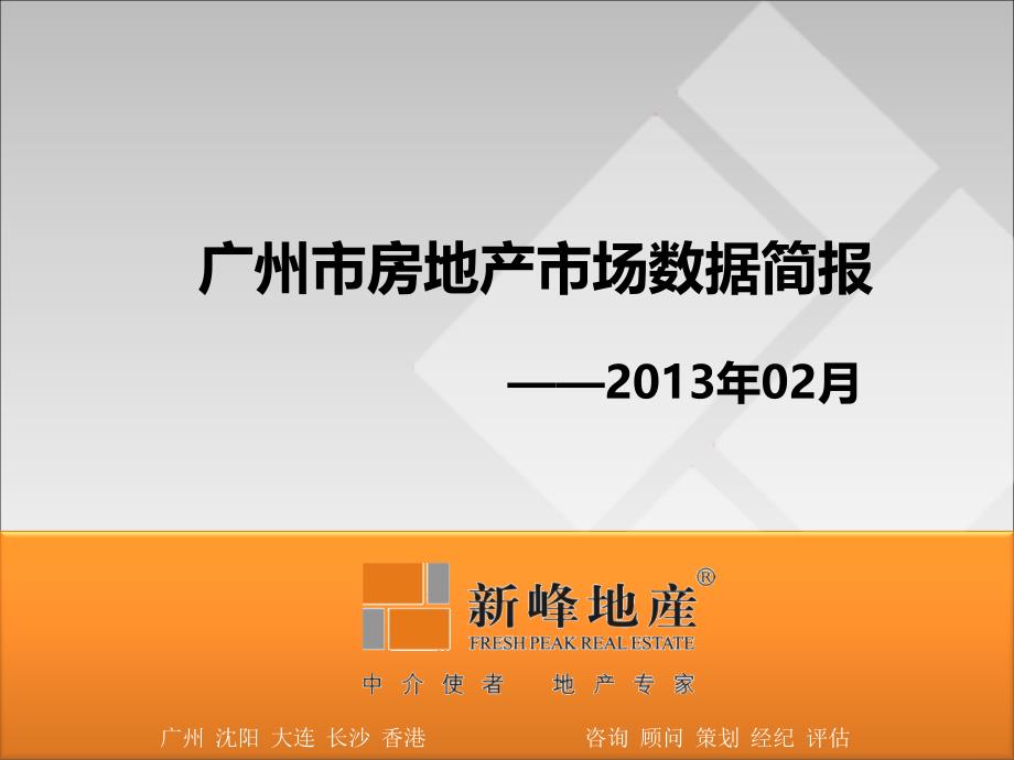 2013年02月广州市房地产市场监测报告_第1页