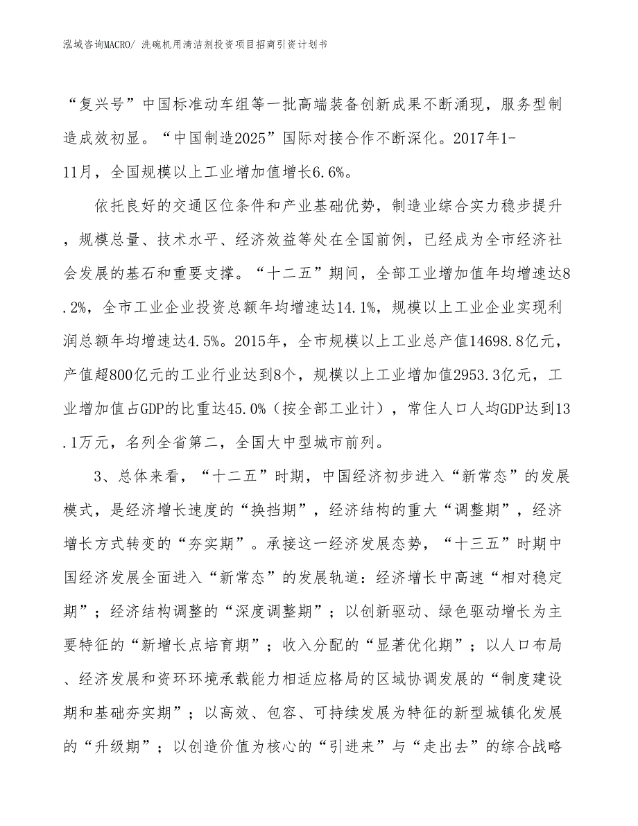 洗碗机用清洁剂投资项目招商引资计划书_第4页