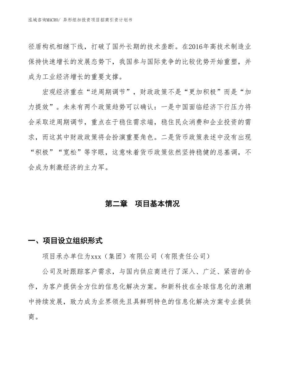 异形纽扣投资项目招商引资计划书_第5页