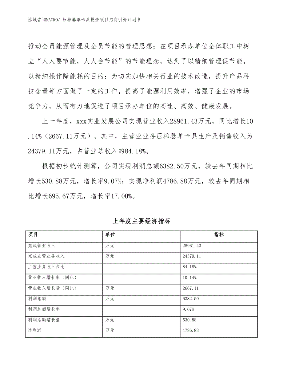 压榨器单卡具投资项目招商引资计划书_第2页