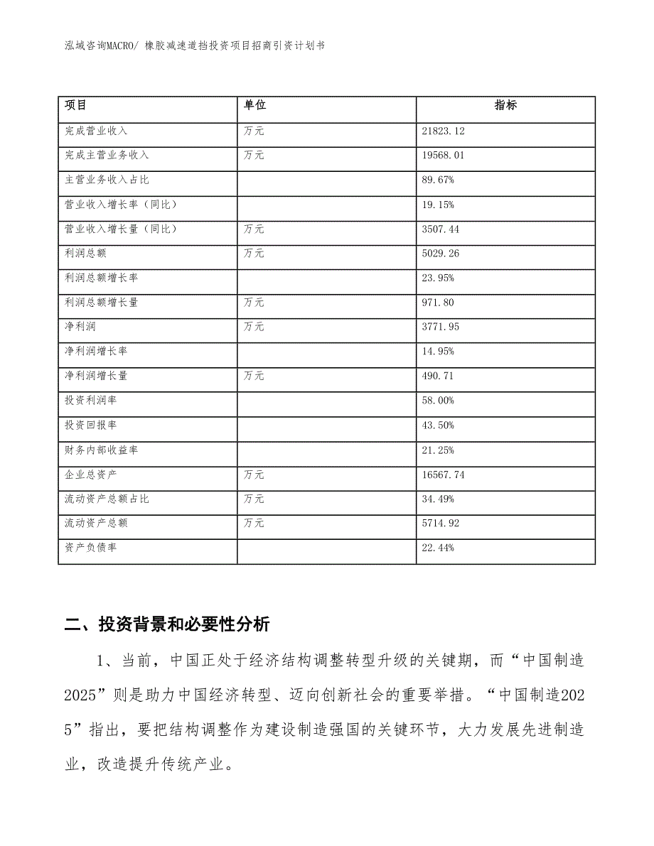 橡胶减速道挡投资项目招商引资计划书_第2页