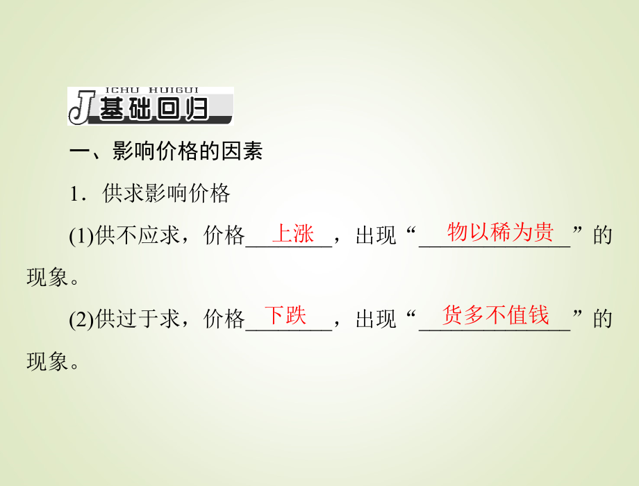 2015高考政治总复习精品课件：必修1-1.2-多变的价格_第3页