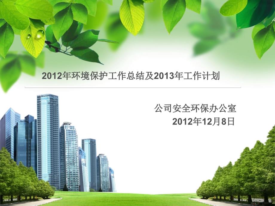 2012年环保工作年度总结报告及2013年工作计划_第1页