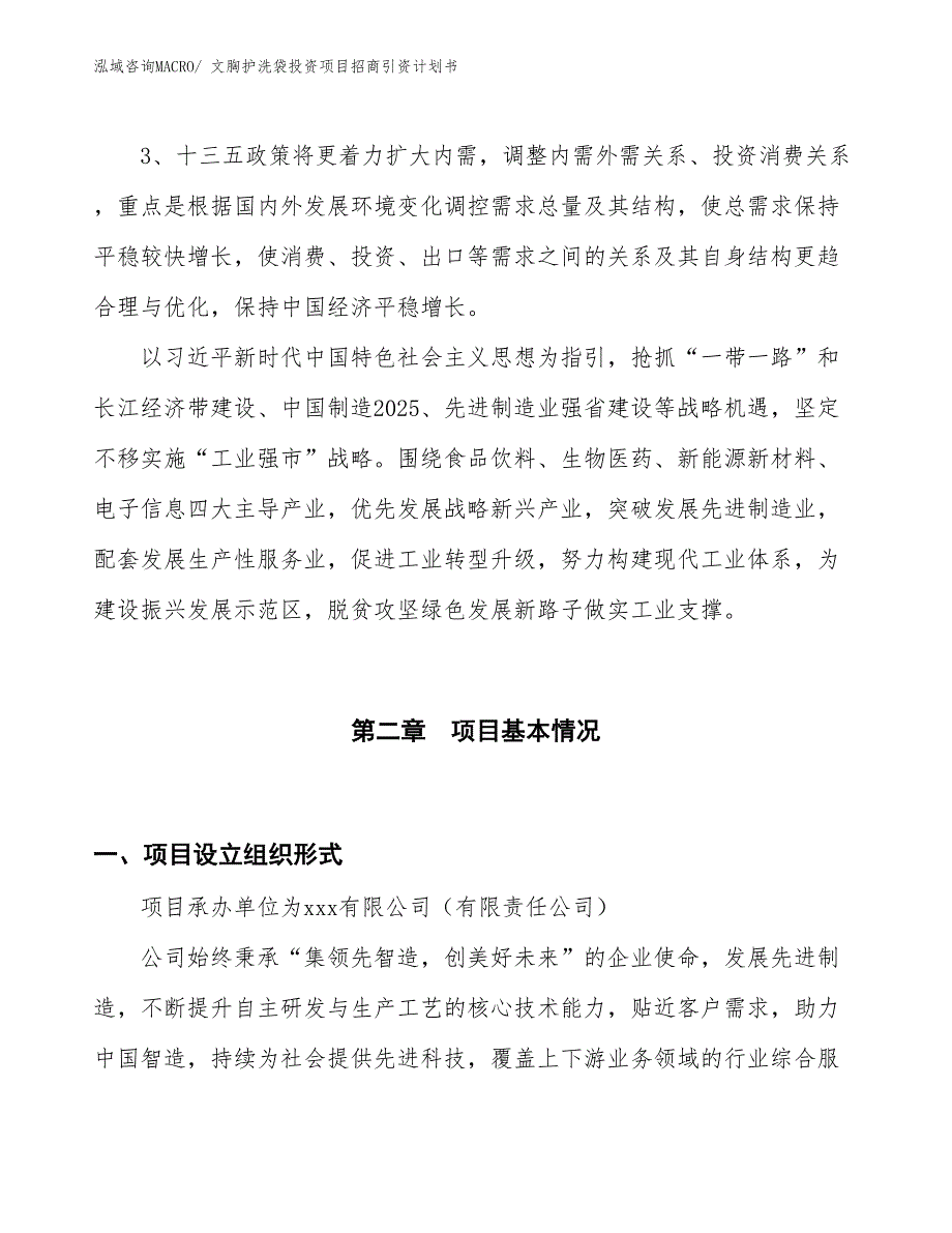 文胸护洗袋投资项目招商引资计划书_第4页