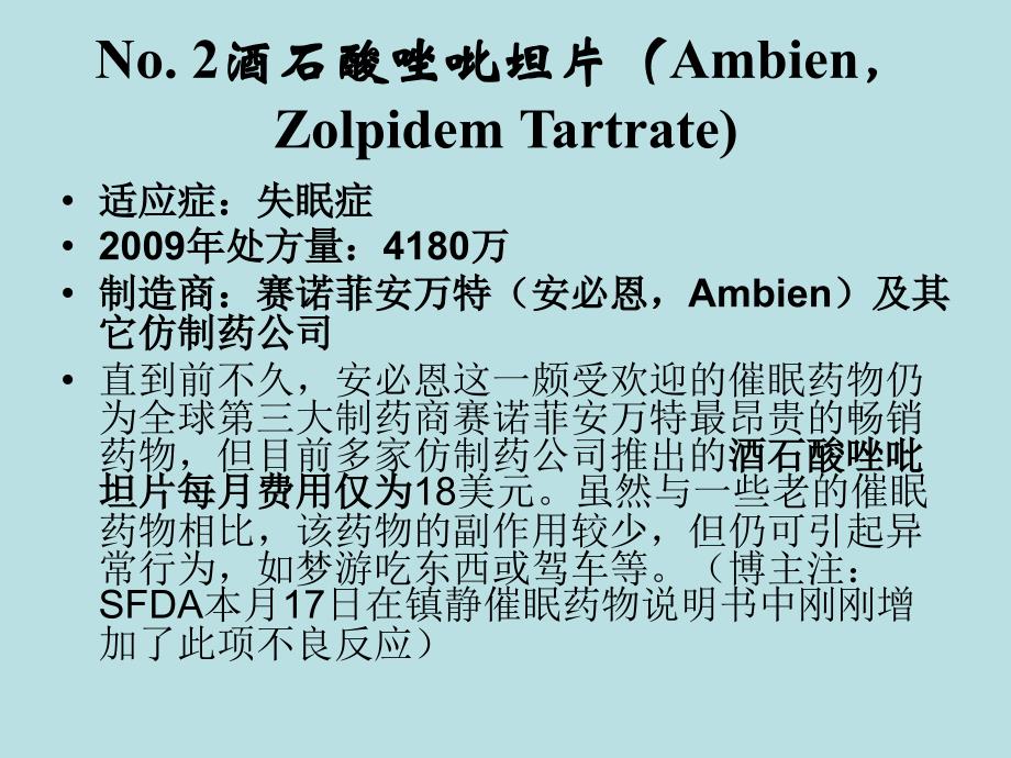 2009年度美国精神类药物处方量排行榜_第4页