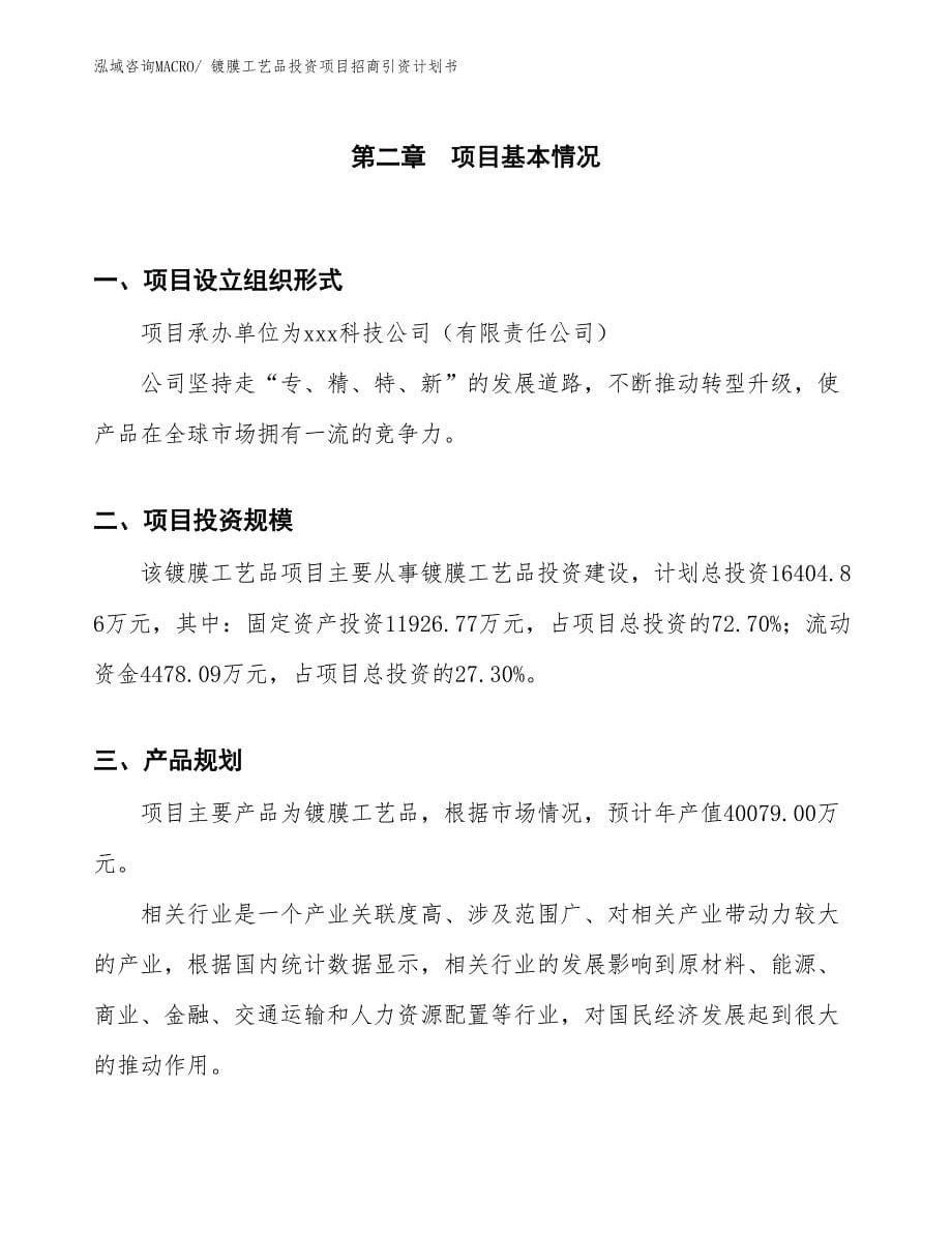 镀膜工艺品投资项目招商引资计划书_第5页