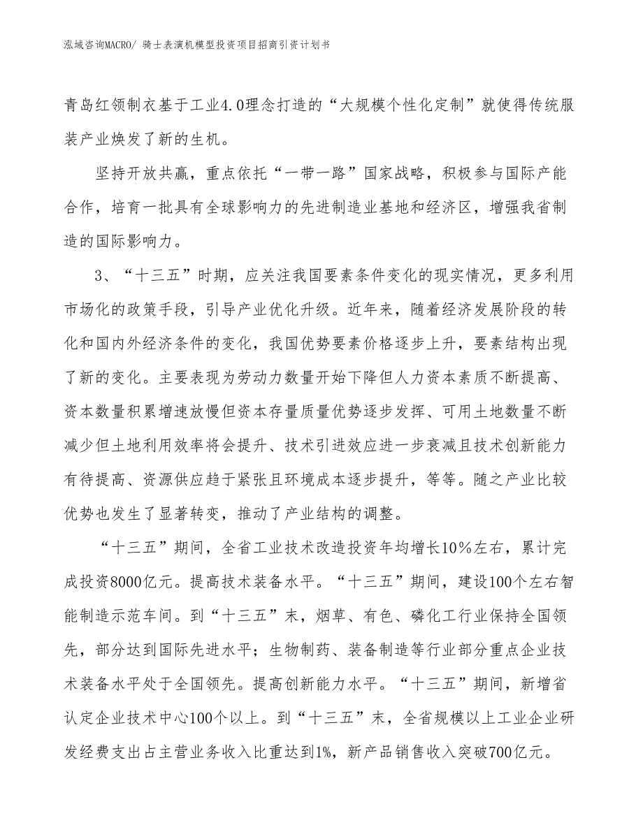 骑士表演机模型投资项目招商引资计划书_第4页