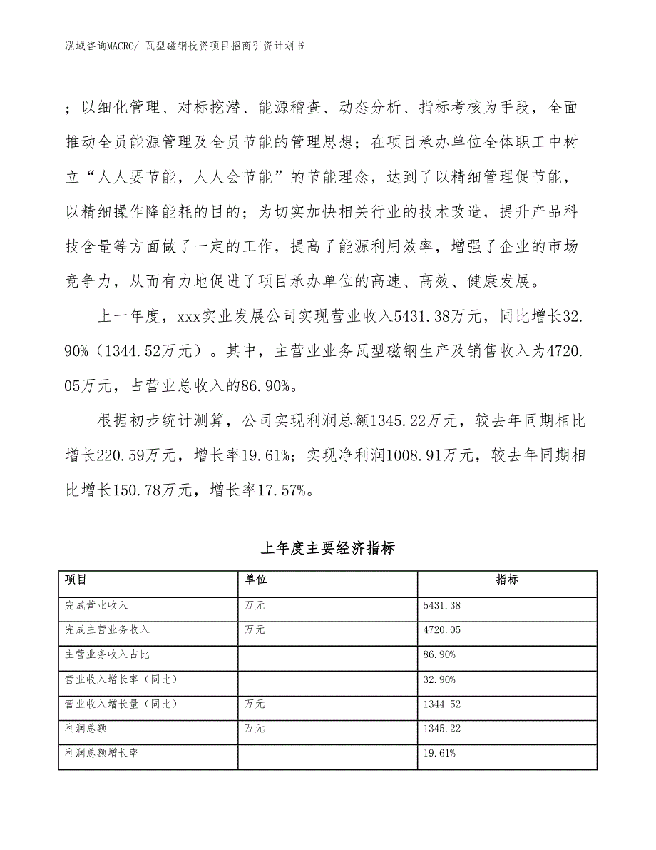 瓦型磁钢投资项目招商引资计划书_第2页