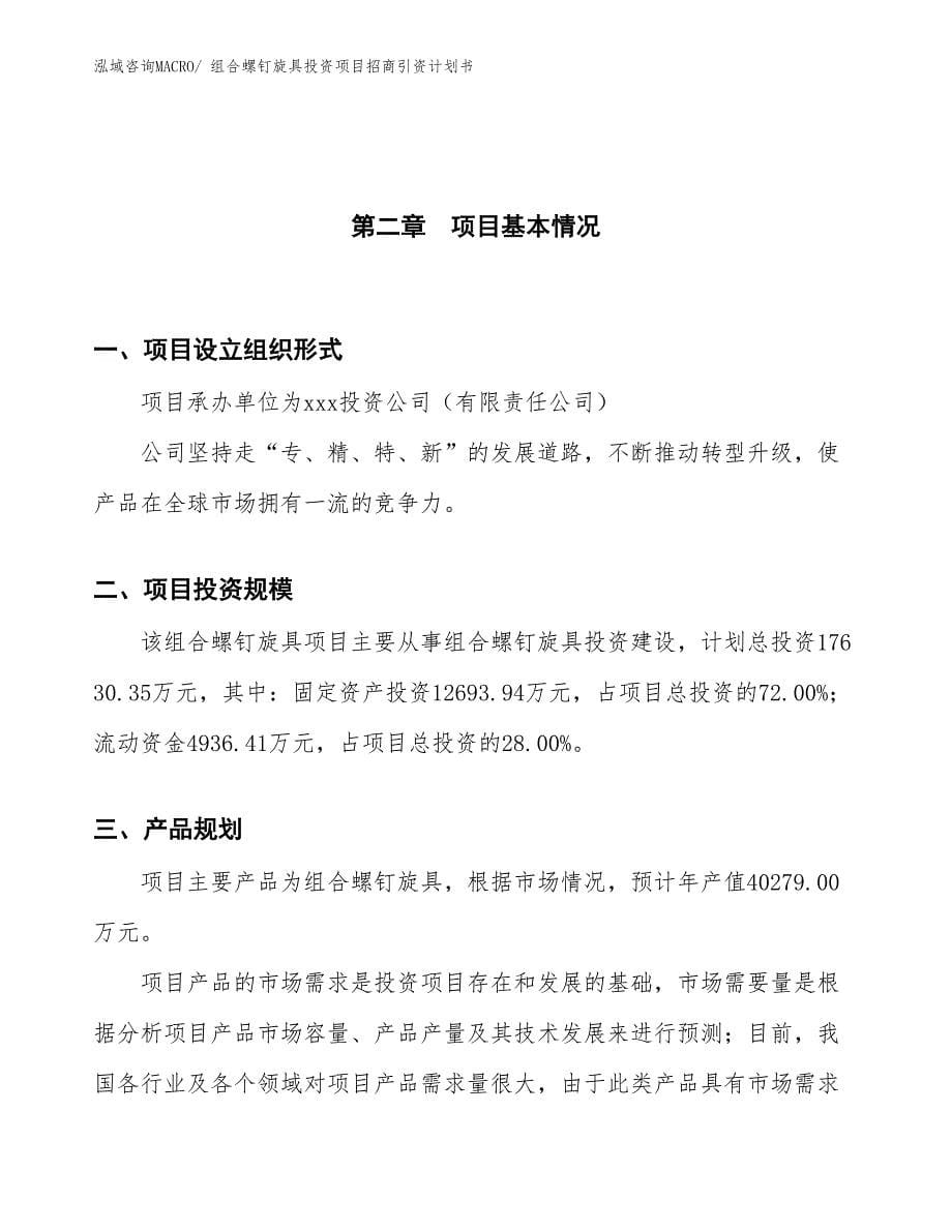 组合螺钉旋具投资项目招商引资计划书_第5页