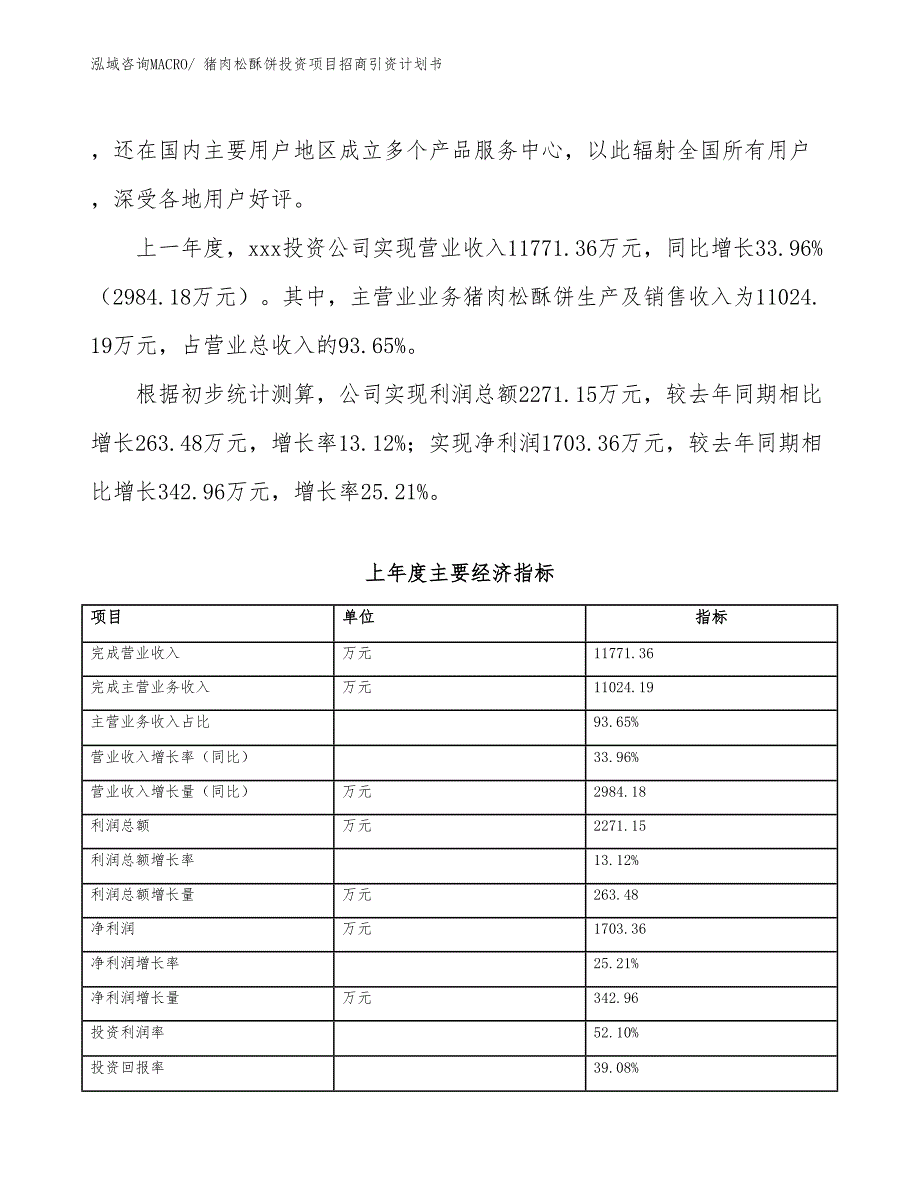 猪肉松酥饼投资项目招商引资计划书_第2页