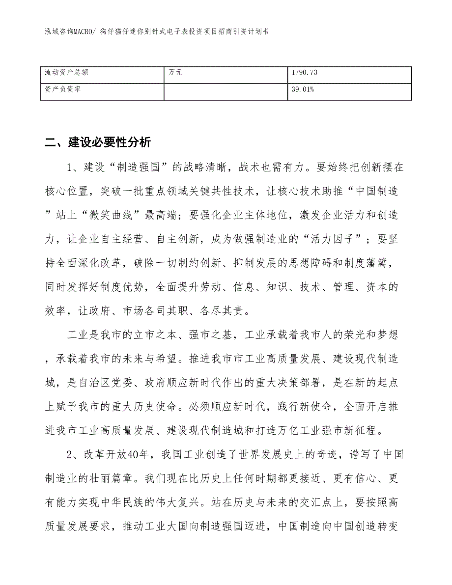 狗仔猫仔迷你别针式电子表投资项目招商引资计划书_第3页