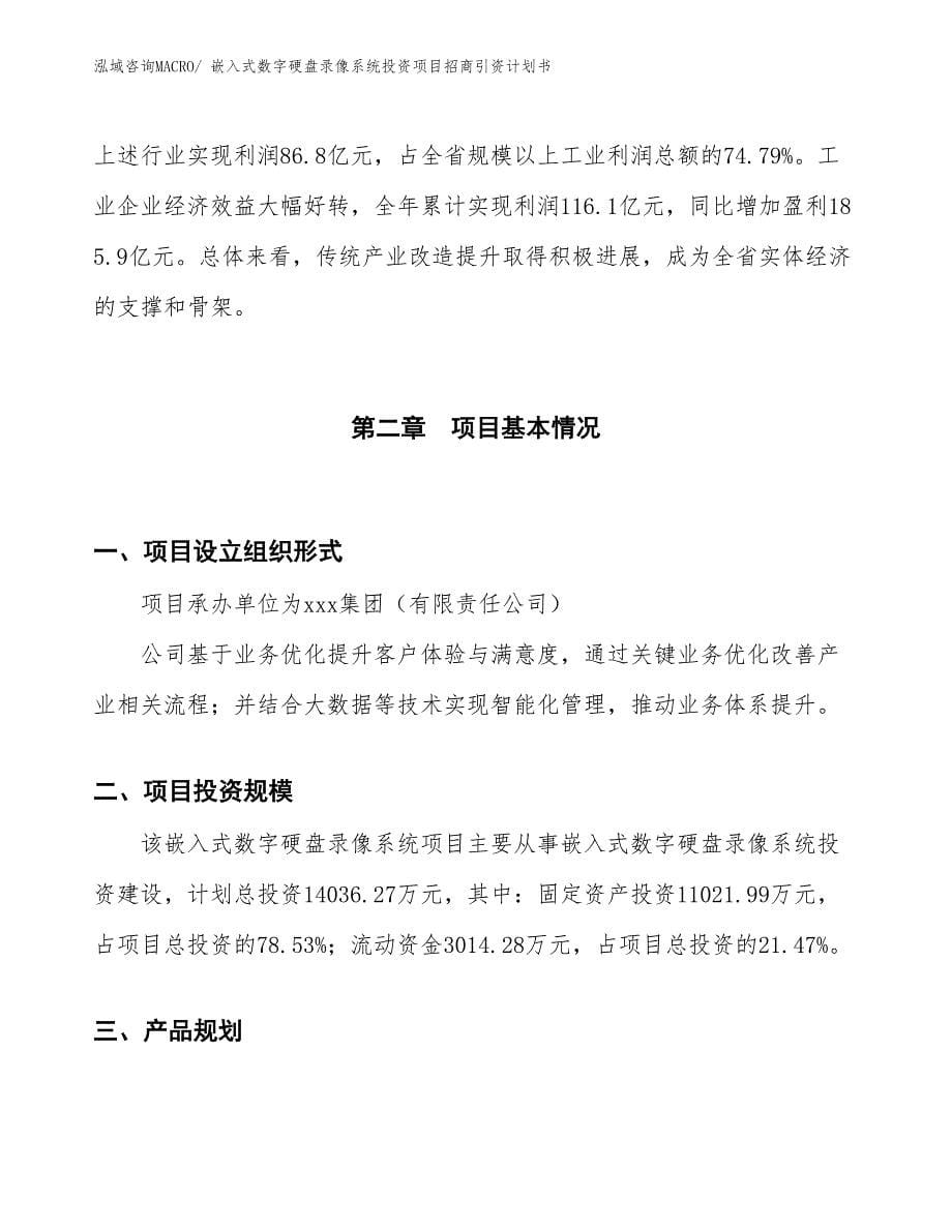 嵌入式数字硬盘录像系统投资项目招商引资计划书_第5页