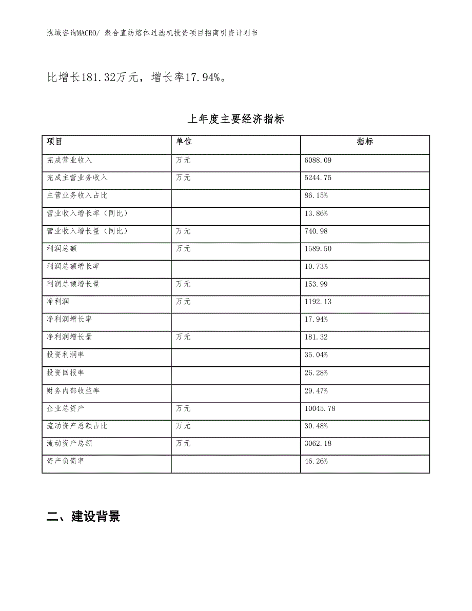 聚合直纺熔体过滤机投资项目招商引资计划书_第2页