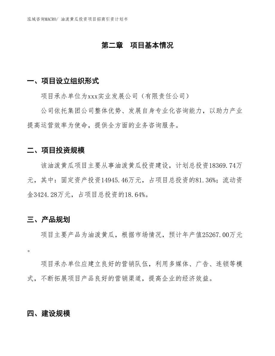 油泼黄瓜投资项目招商引资计划书_第5页