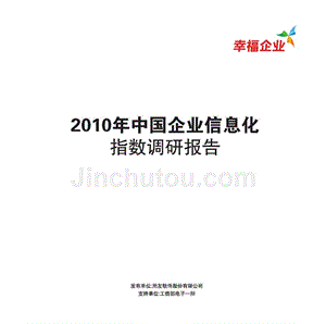2010中国企业信息化指数调研报告