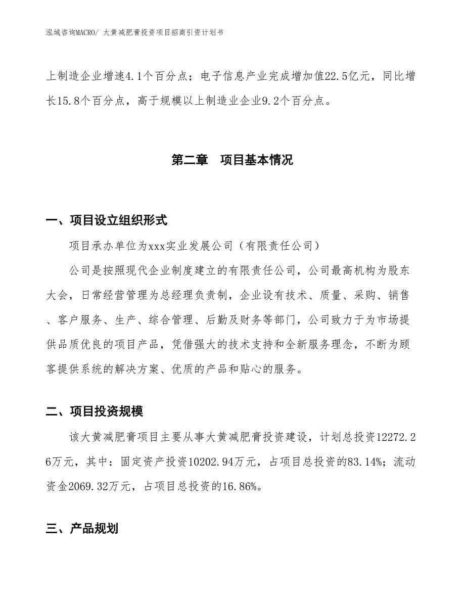 大黄减肥膏投资项目招商引资计划书_第5页