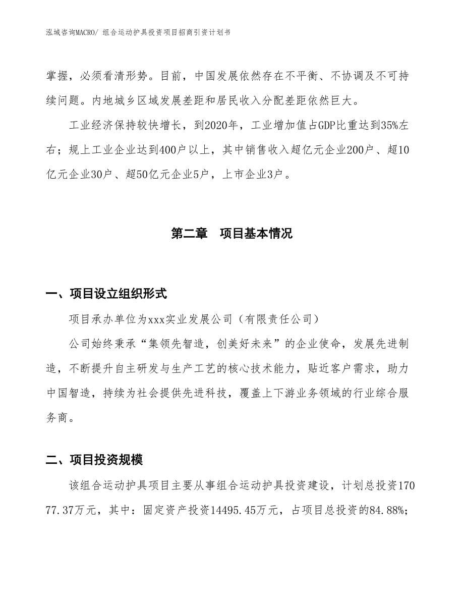 组合运动护具投资项目招商引资计划书_第5页