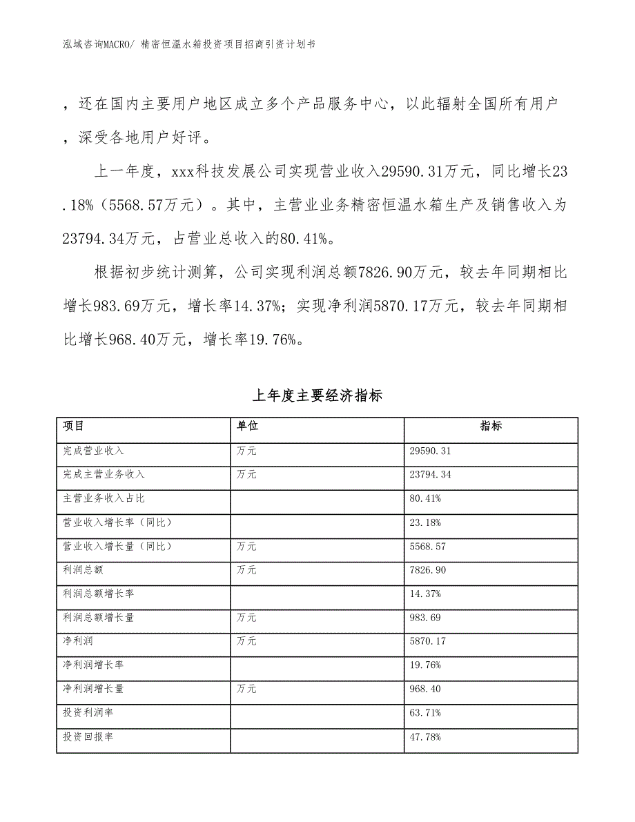 精密恒温水箱投资项目招商引资计划书_第2页