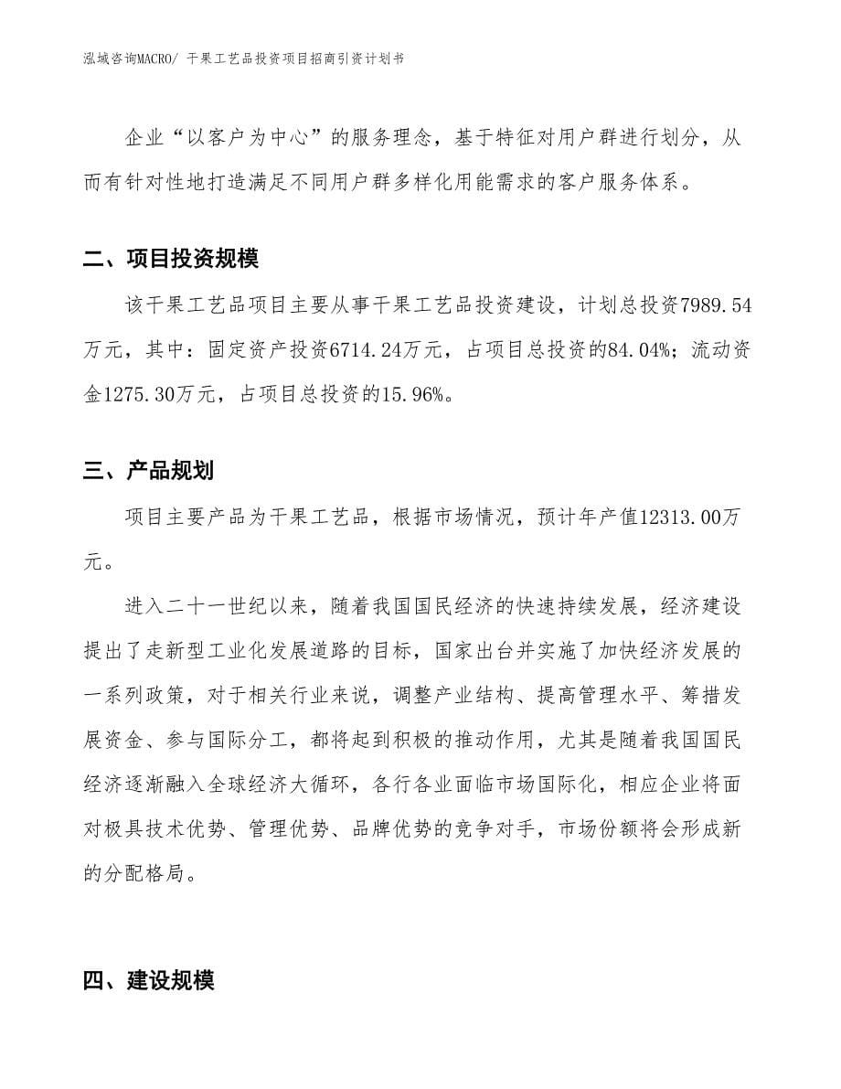 干果工艺品投资项目招商引资计划书_第5页