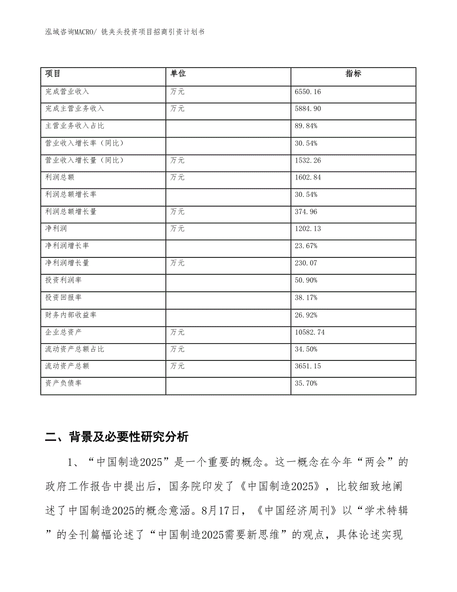 铣夹头投资项目招商引资计划书_第2页