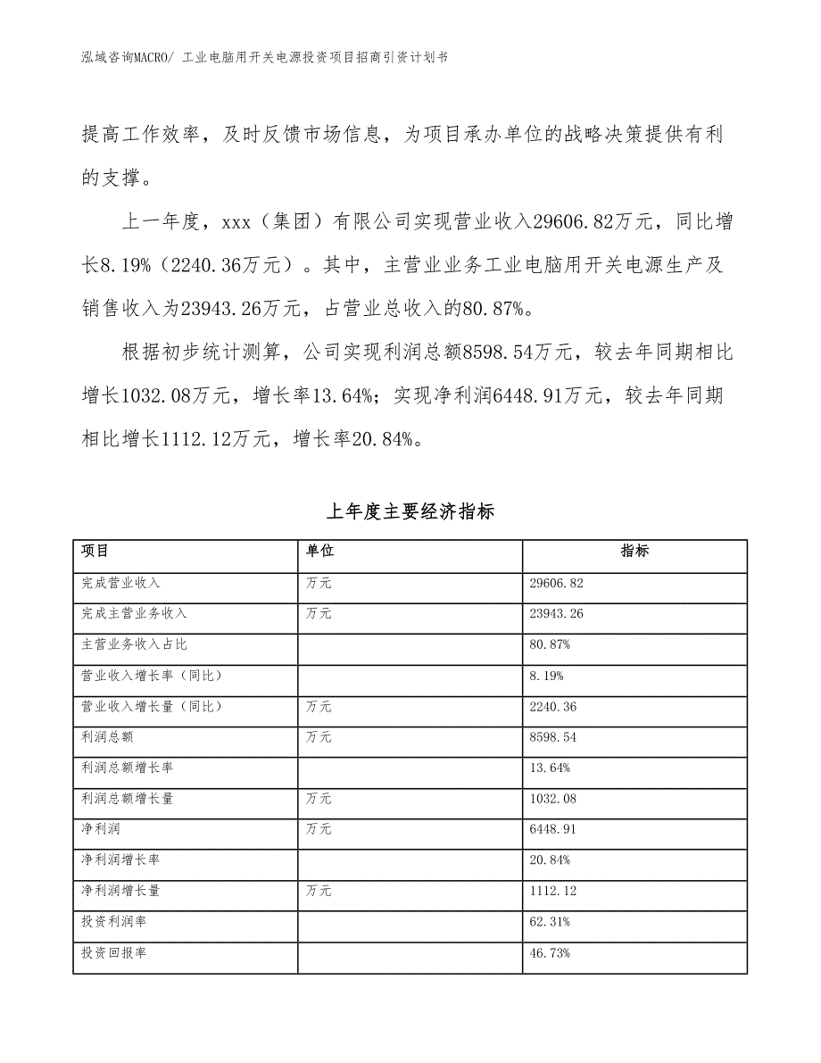 工业电脑用开关电源投资项目招商引资计划书_第2页