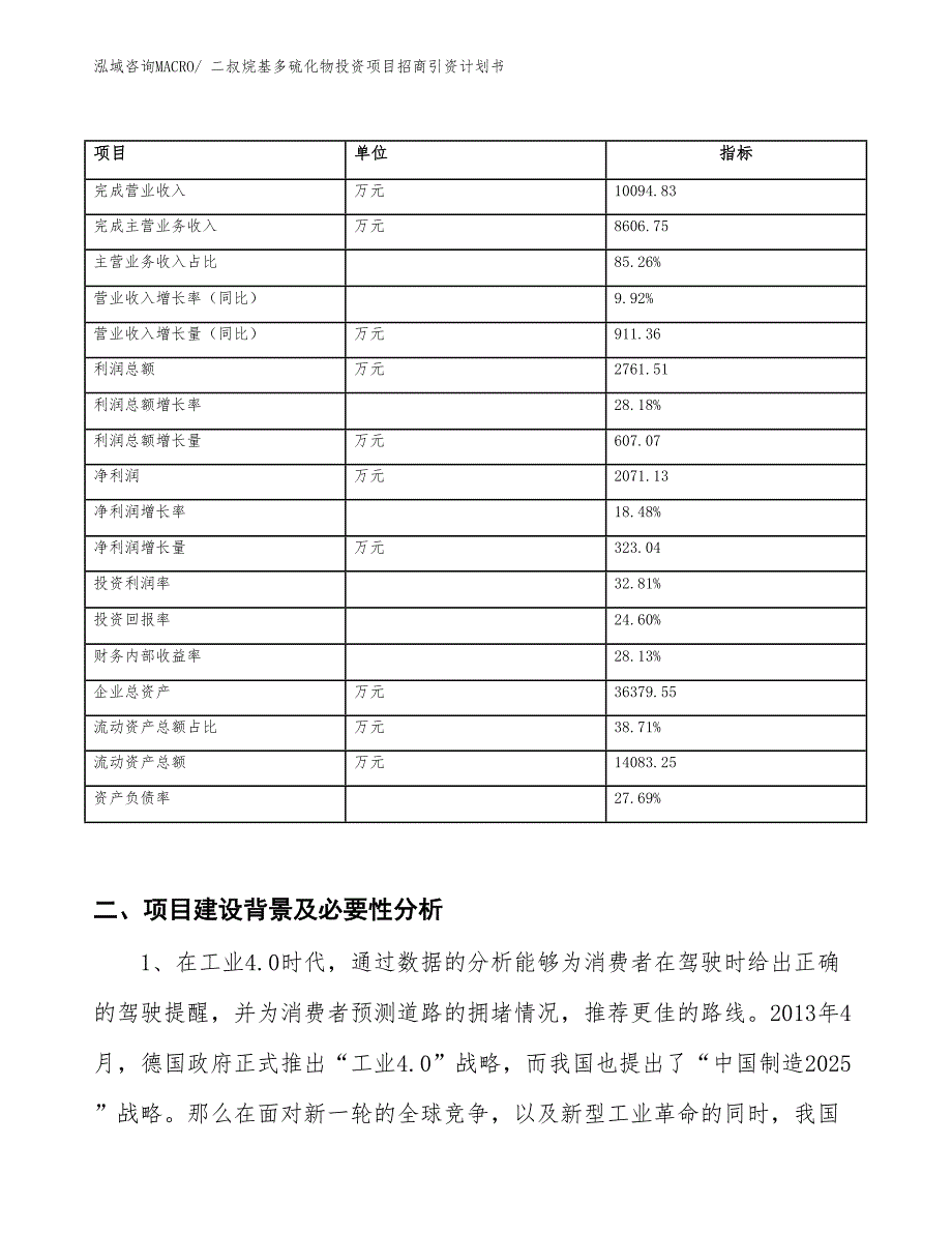 二叔烷基多硫化物投资项目招商引资计划书_第2页