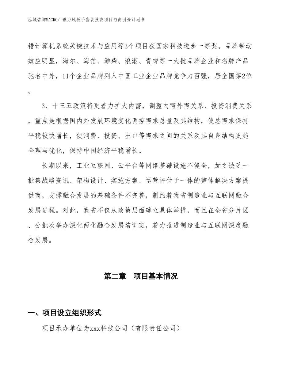 强力风扳手套装投资项目招商引资计划书_第5页