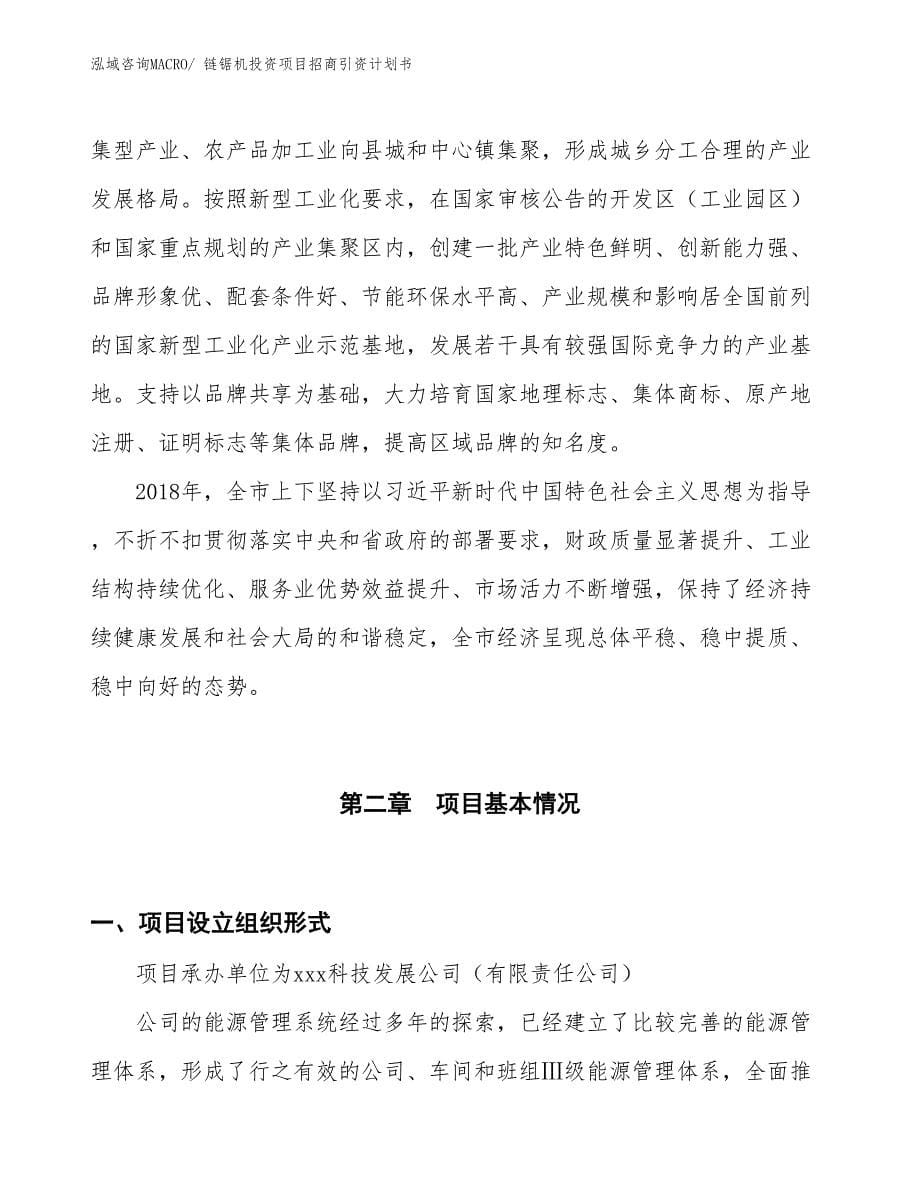 链锯机投资项目招商引资计划书_第5页