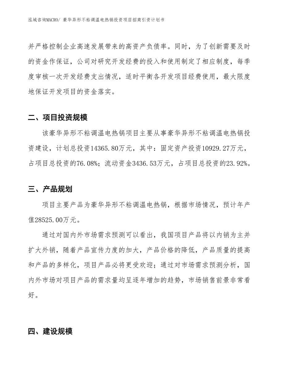 豪华异形不粘调温电热锅投资项目招商引资计划书_第5页