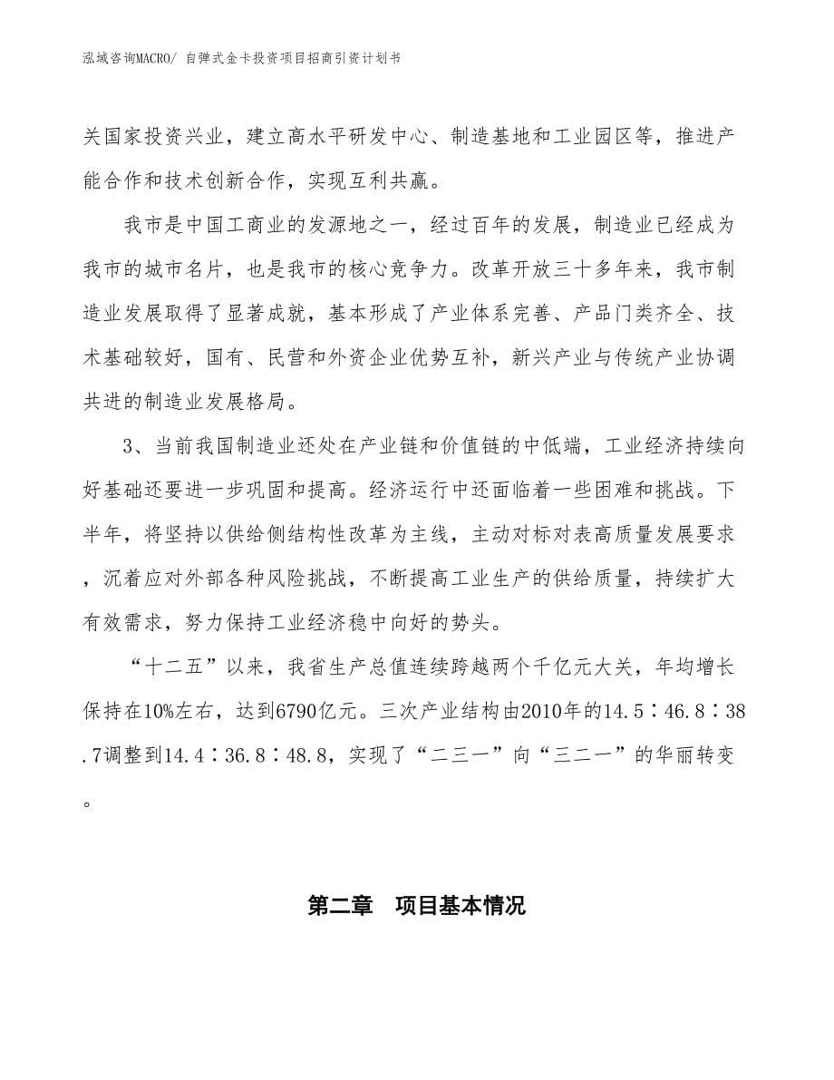 自弹式金卡投资项目招商引资计划书_第5页